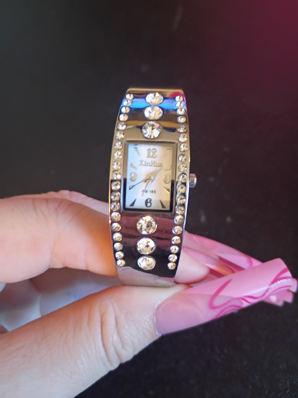 XinHua Silver Crystal Bracelet Watch for Women